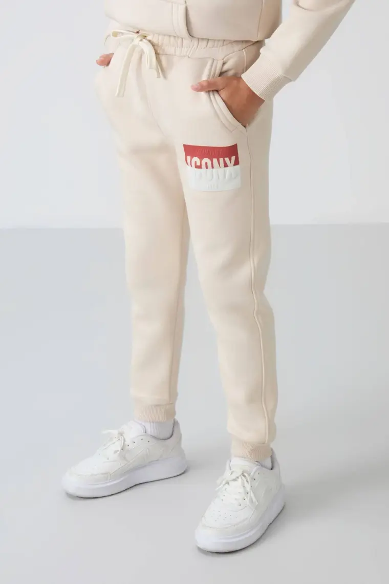 Tommy Life Lacivert Pamuklu Kalın İçi Tüylü Yumuşak Dokulu Standart Fit Baskılı Erkek Çocuk Eşofman Takım - 11246