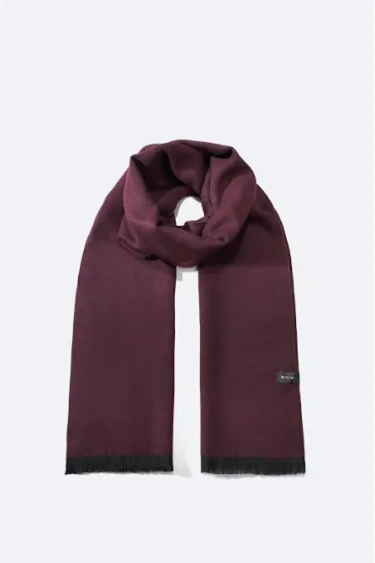 AVVA Erkek Bordo Viskon Karışımlı Püsküllü Şal B009401