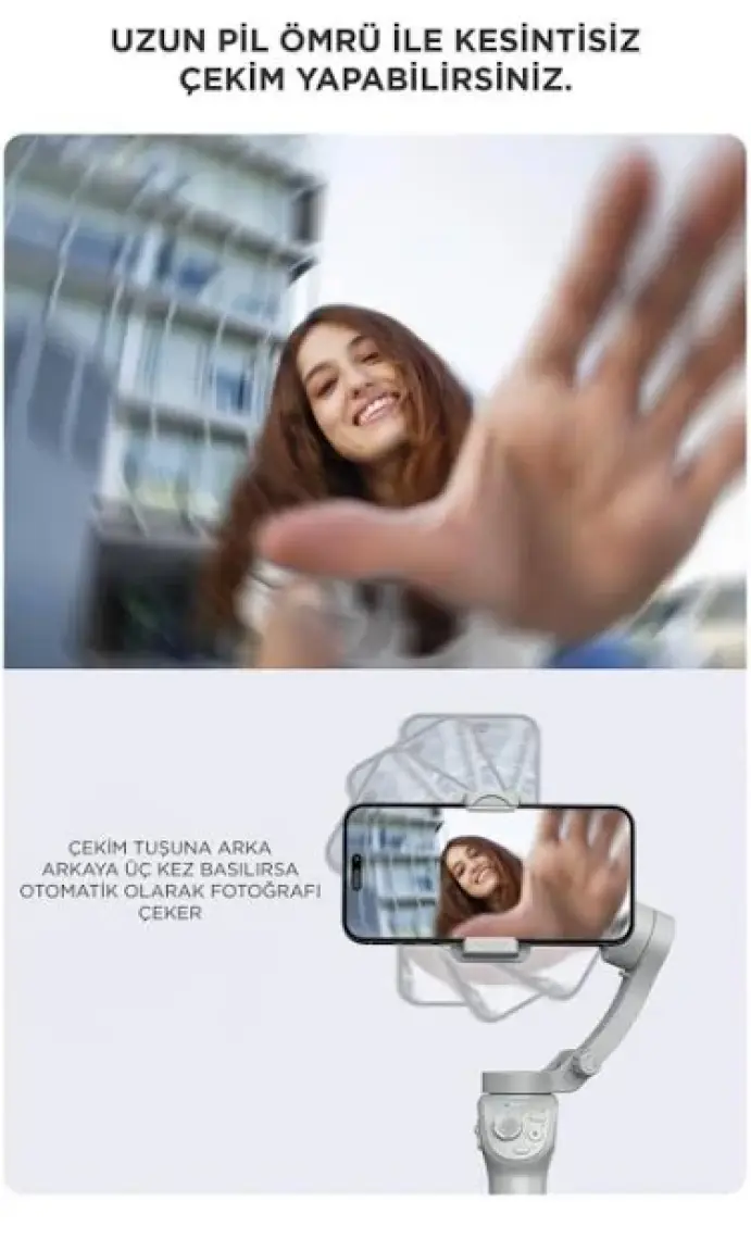Torima M01 Gri Çok Amaçlı Gimbal Özellikli Tripod Selfie Çubuğu