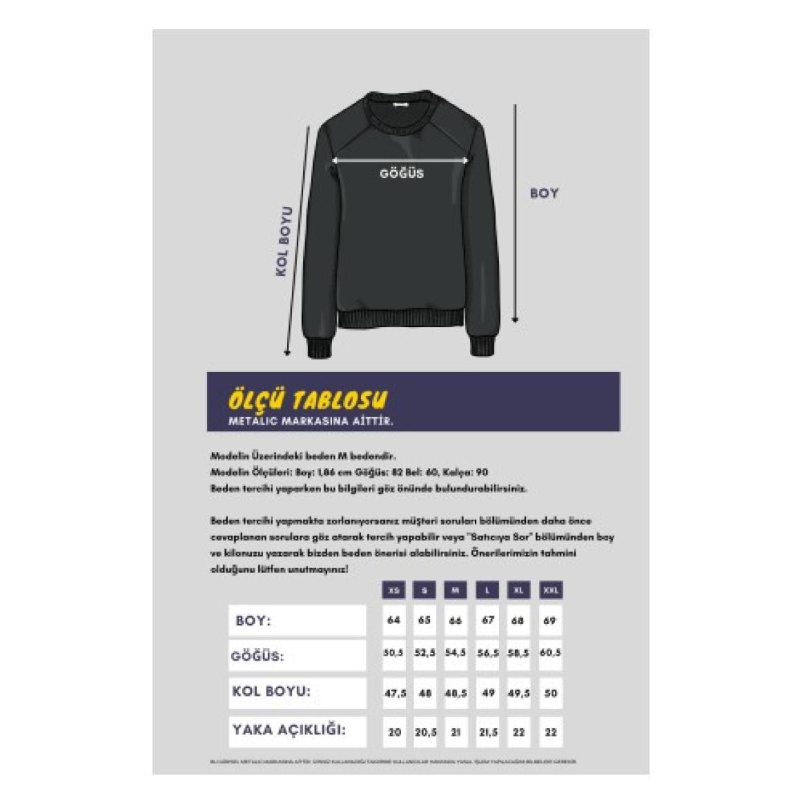 Mmetalic Kadın Gri Renk Basic Bisiklet Yaka Sweatshirt