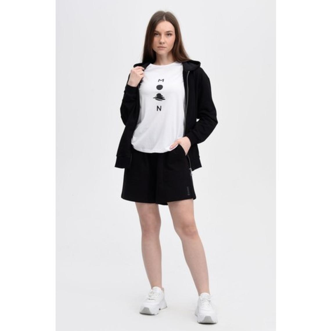 Defy's Kadın Kapüşonlu Fermuarlı Oversıze Sweatshirt Siyah