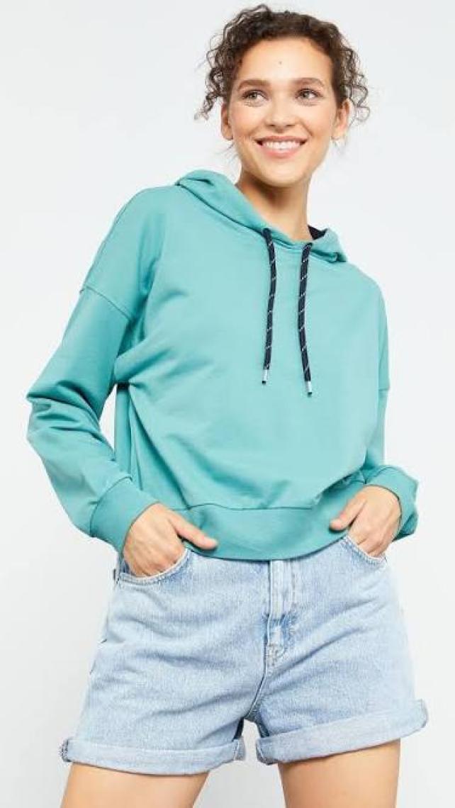 Tommy Life Tommy Life  Klasik Kapüşonlu Kadın Sweatshirt