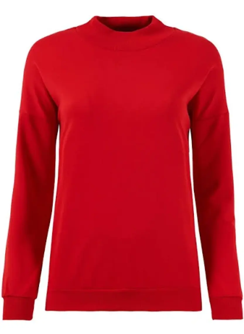 Lela Dik Yaka Basic Örme Sweat Bayan Sweat 5863323