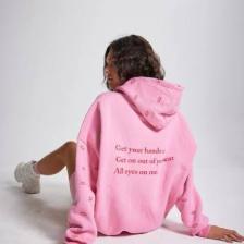 Holly Lolly Kadın Pembe Standart Oversize Kapüşonlu Eye Unisex Sweat