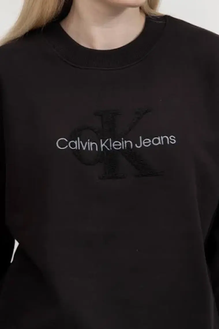 Calvin Klein Logo Işlemeli Pamuklu Comfort Fit Bisiklet Yaka Sweat J20J224652BEH Bayan Sweat J20J224652 Beh
