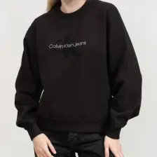 Calvin Klein Logo Işlemeli Pamuklu Comfort Fit Bisiklet Yaka Sweat J20J224652BEH Bayan Sweat J20J224652 Beh