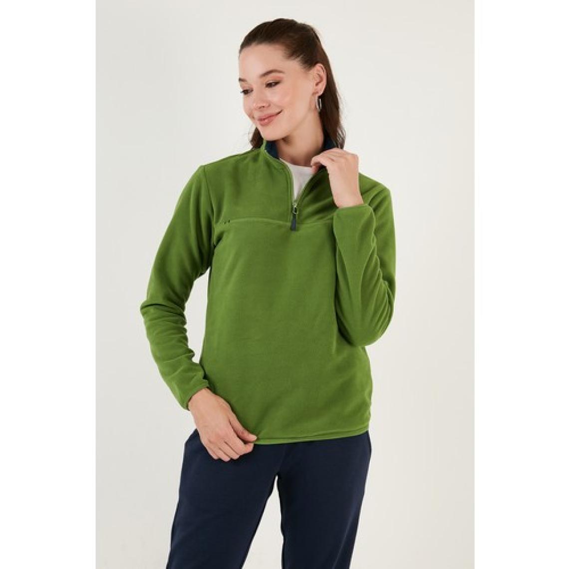 Lela Slim Fit Yumuşak Dokulu Anti-Pilling Tüylenme Yapmayan Yarım Fermuarlı Polar Bayan POLAR 5907000