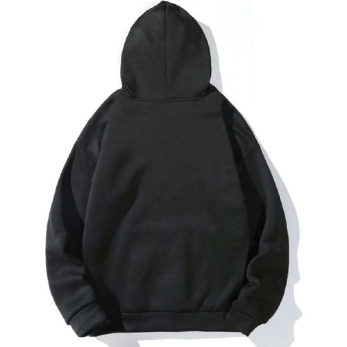 Trendseninle Siyah The Happiest Baskılı Kapişonlu Sweatshirt
