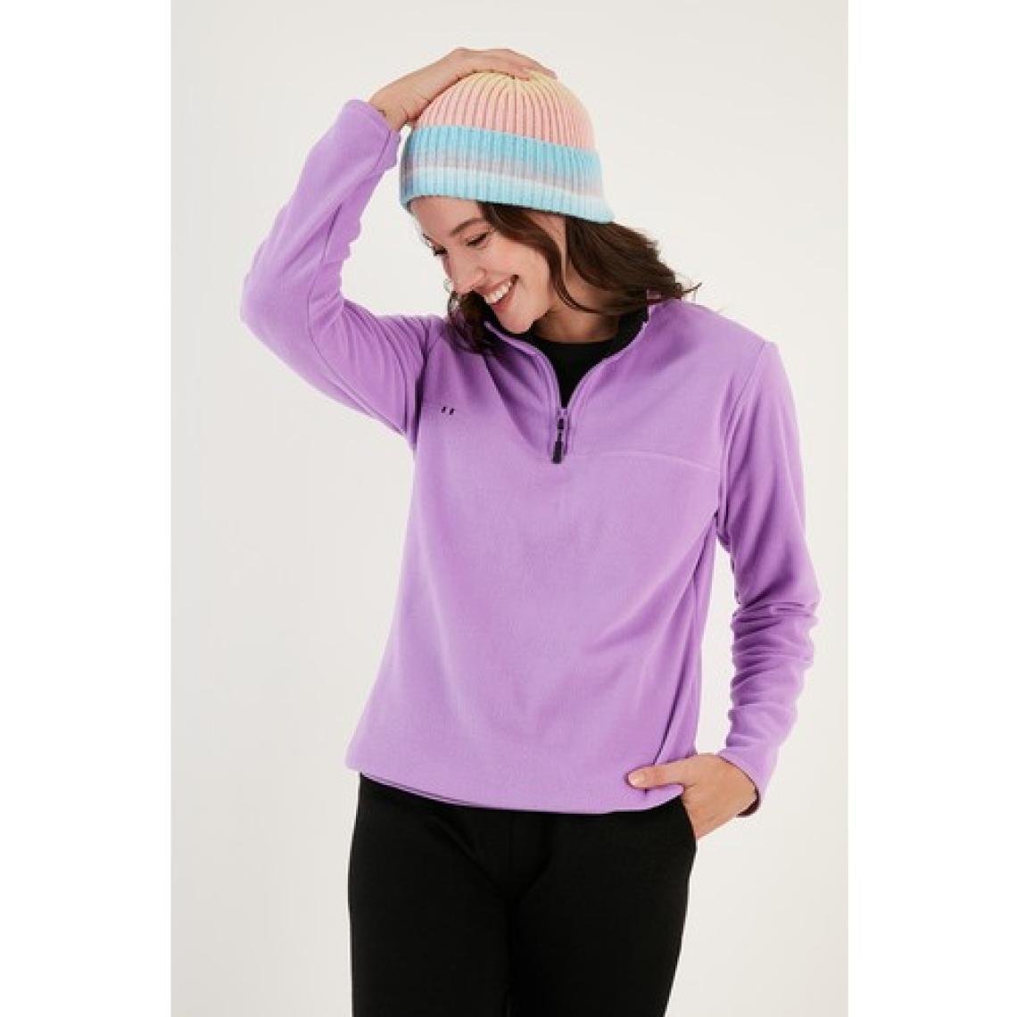Lela Slim Fit Yumuşak Dokulu Anti-Pilling Tüylenme Yapmayan Yarım Fermuarlı Polar Bayan POLAR 5907000