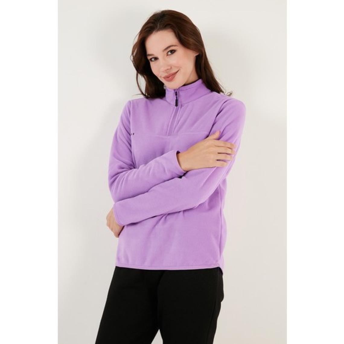 Lela Slim Fit Yumuşak Dokulu Anti-Pilling Tüylenme Yapmayan Yarım Fermuarlı Polar Bayan POLAR 5907000