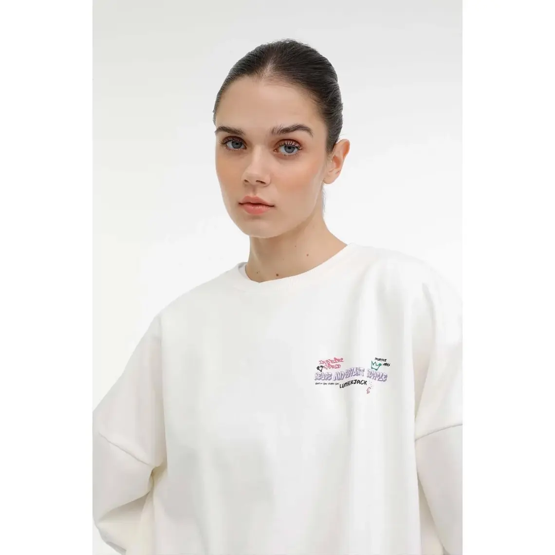 Lumberjack Wl Tına-B 16ES213 3pr Ekru Kadın Sweatshirt