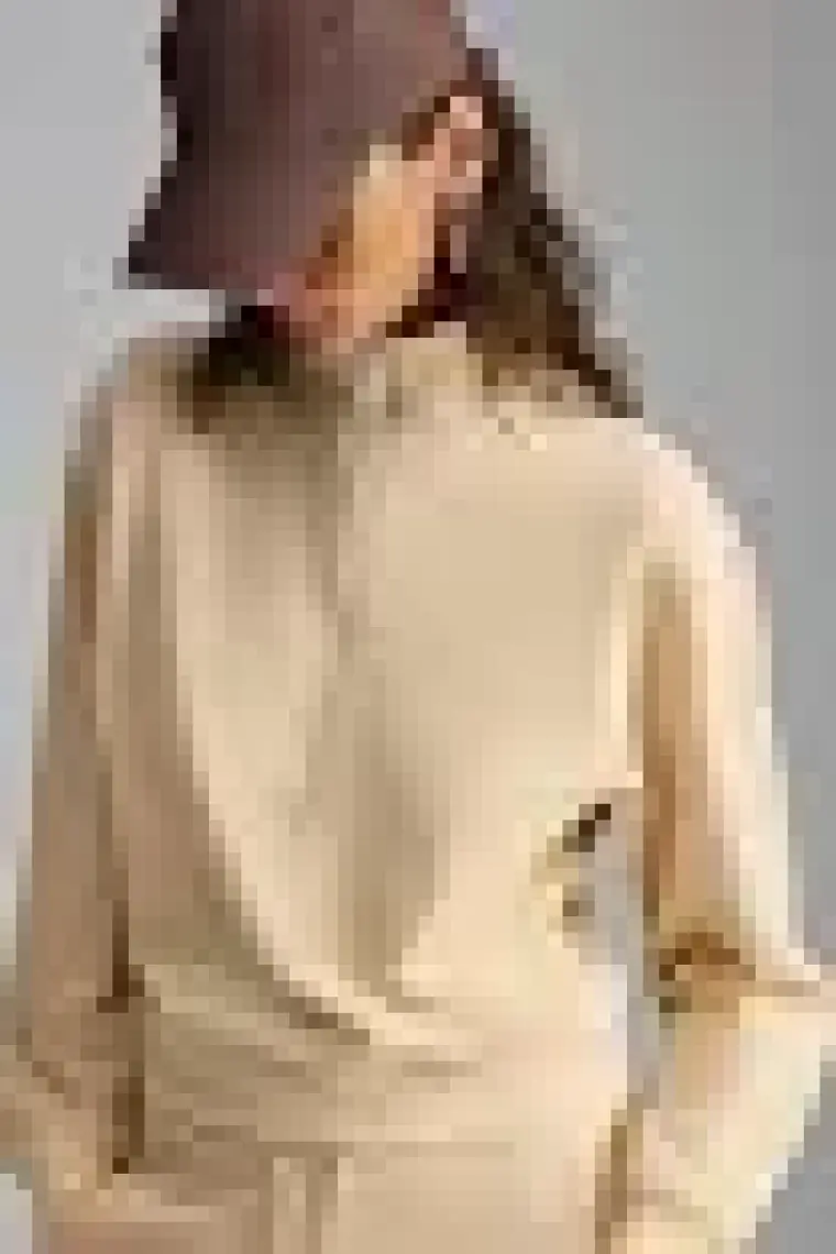 Saılenıs Kadın Yumuşacık Içi Şardonlu Organik Pamuk Yarım Fermuarlı Regular Krem Sweatshirt