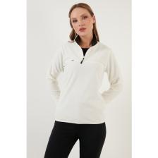 Lela Slim Fit Yumuşak Dokulu Anti-Pilling Tüylenme Yapmayan Yarım Fermuarlı Polar Bayan POLAR 5907000