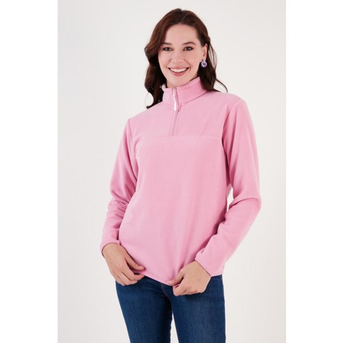 Lela Slim Fit Yumuşak Dokulu Anti-Pilling Tüylenme Yapmayan Yarım Fermuarlı Polar Bayan POLAR 5907000