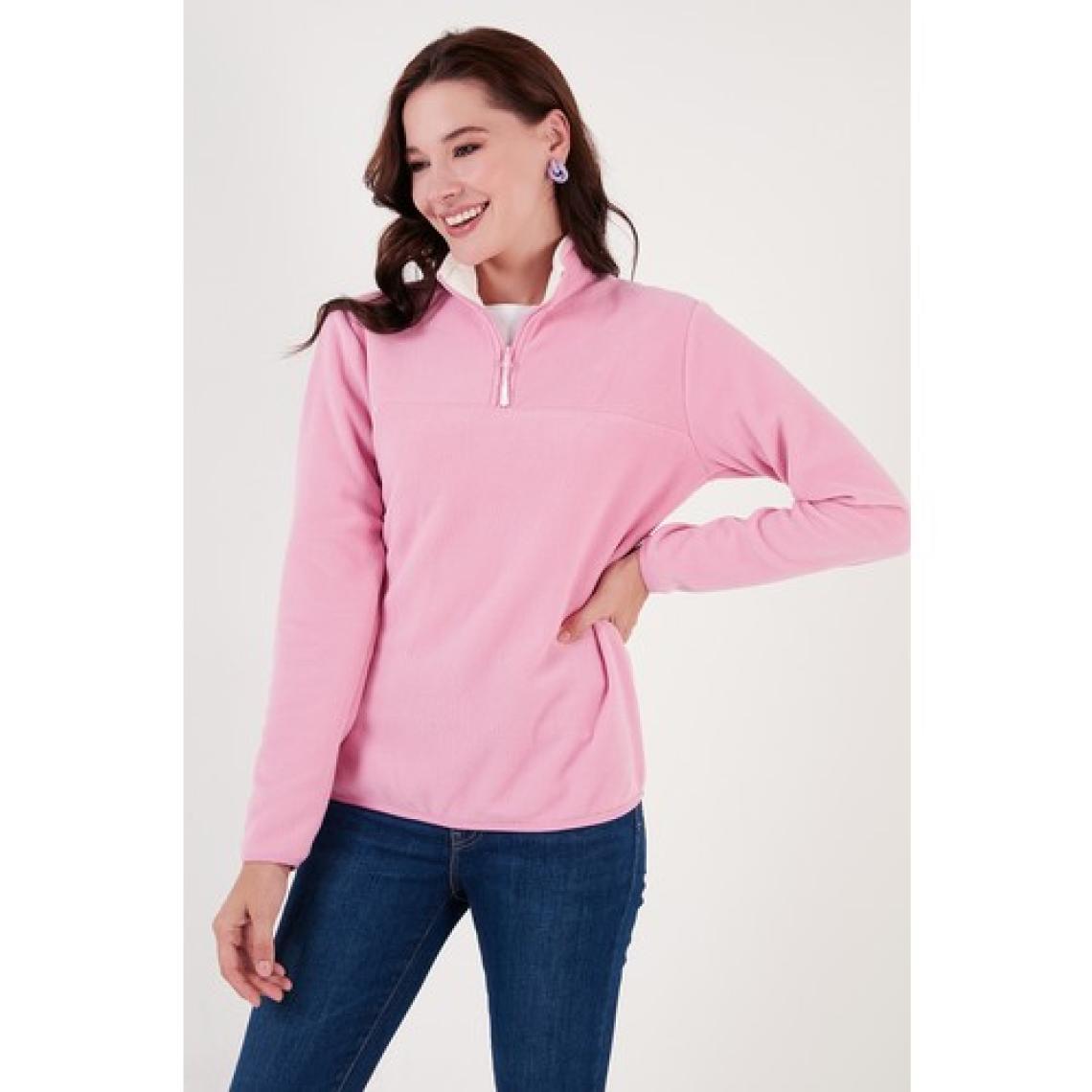 Lela Slim Fit Yumuşak Dokulu Anti-Pilling Tüylenme Yapmayan Yarım Fermuarlı Polar Bayan POLAR 5907000