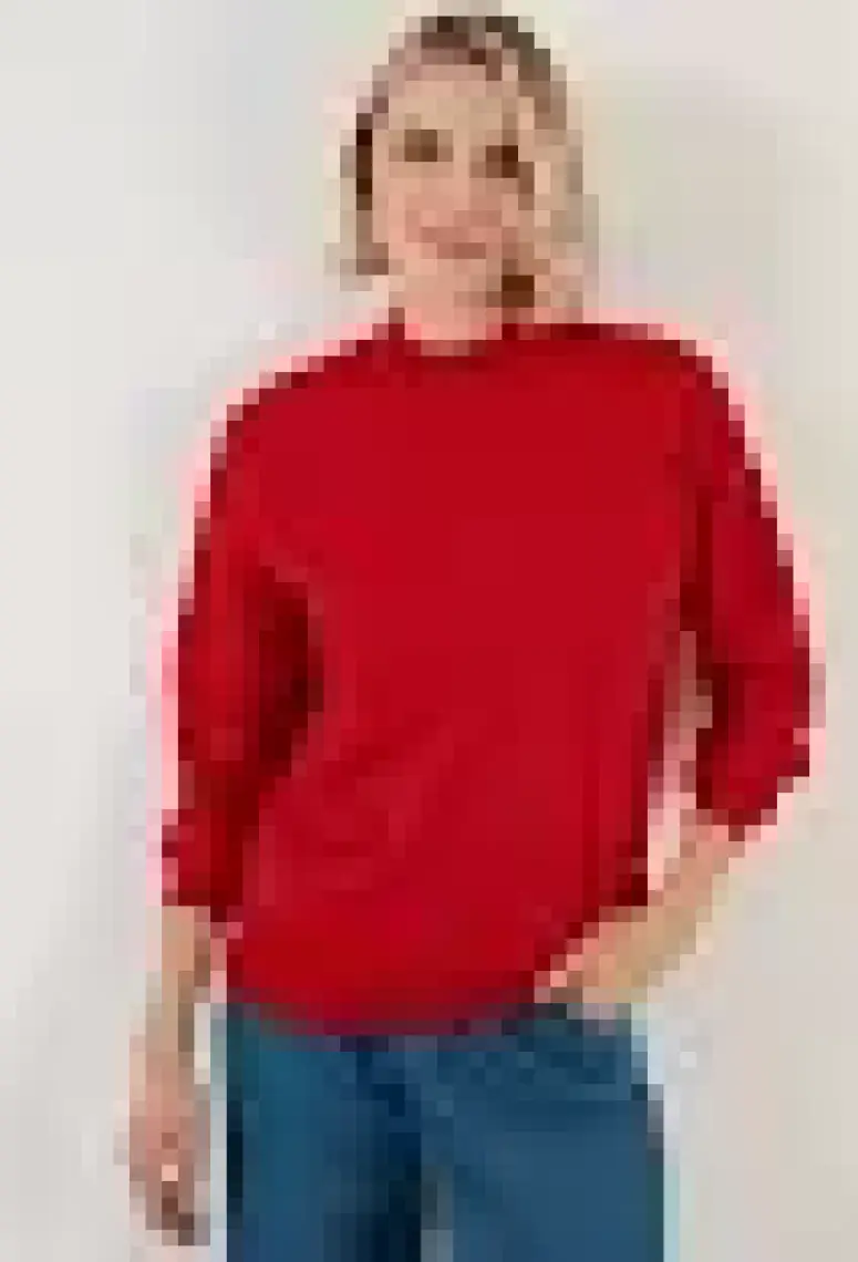 Lela Dik Yaka Basic Örme Sweat Bayan Sweat 5863323