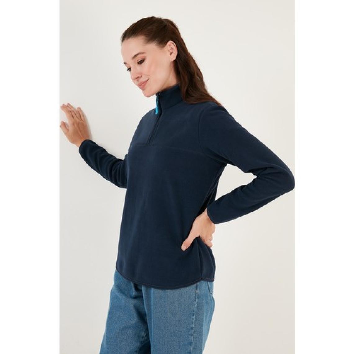 Lela Slim Fit Yumuşak Dokulu Anti-Pilling Tüylenme Yapmayan Yarım Fermuarlı Polar Bayan POLAR 5907000