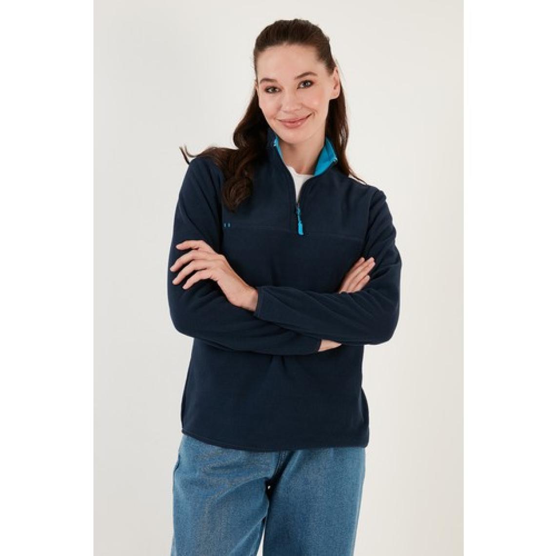 Lela Slim Fit Yumuşak Dokulu Anti-Pilling Tüylenme Yapmayan Yarım Fermuarlı Polar Bayan POLAR 5907000