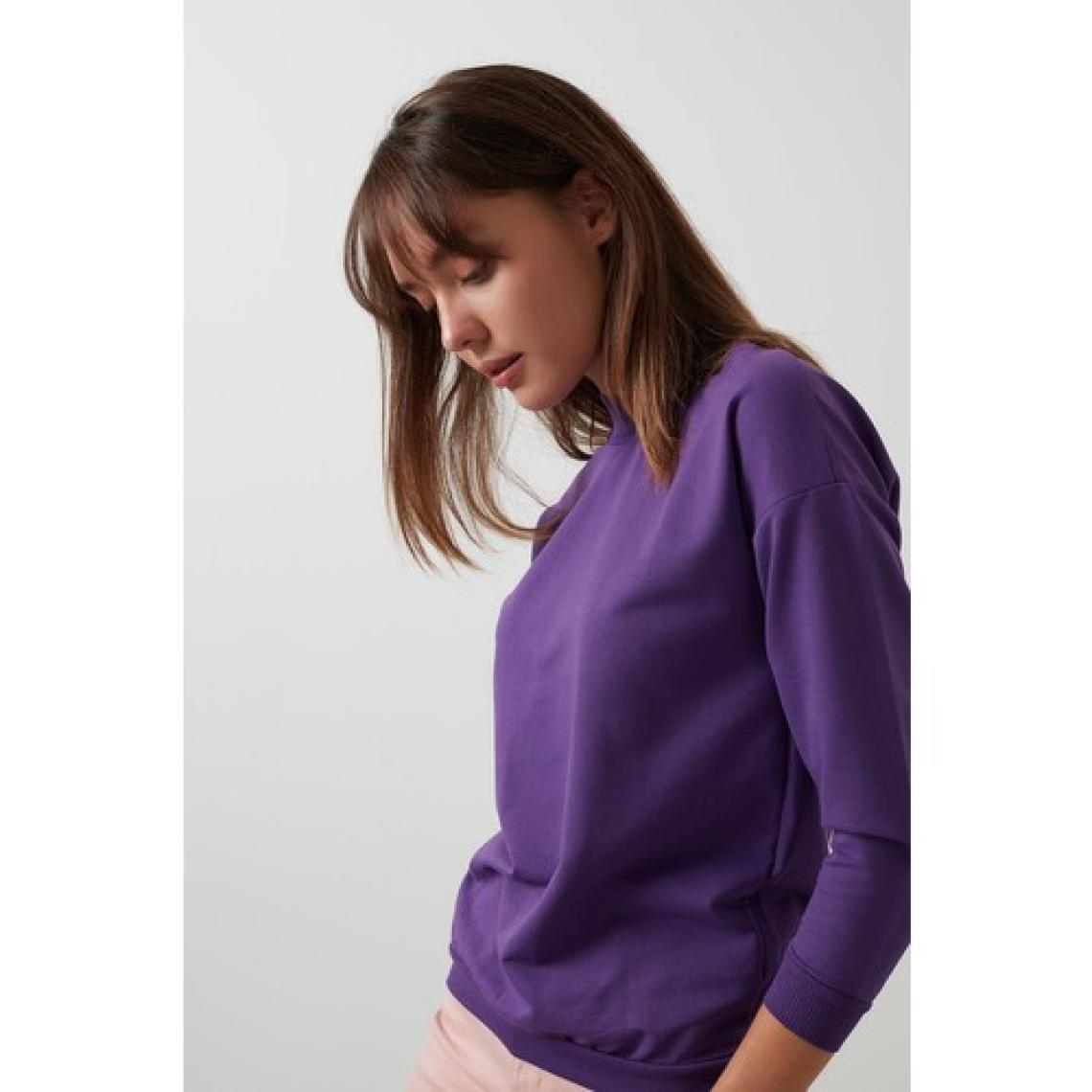 Lela Dik Yaka Basic Örme Sweat Kadın Sweat 5863323