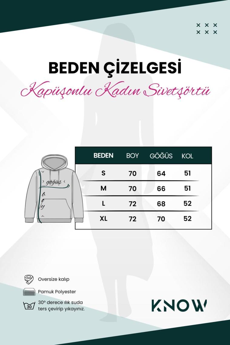 Trendseninle Siyah The Happiest Baskılı Kapişonlu Sweatshirt