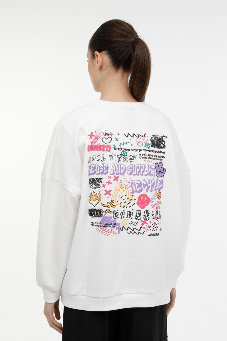Lumberjack Wl Tına-B 16ES213 3pr Ekru Kadın Sweatshirt