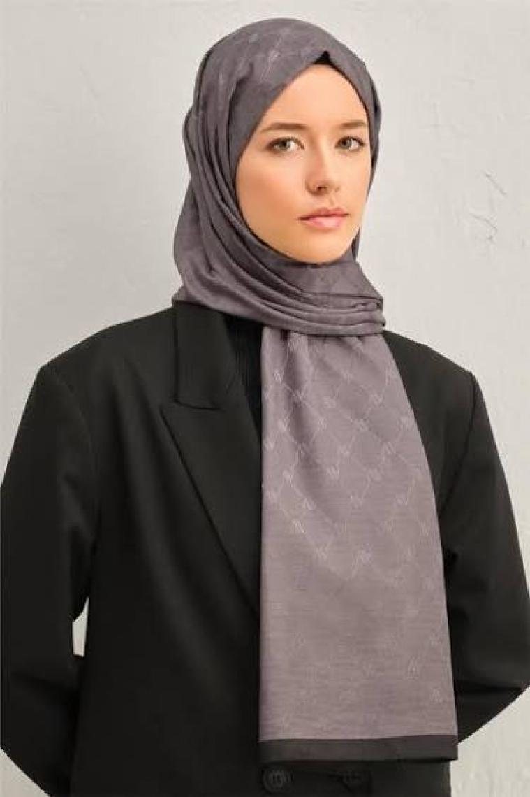 Armine Trend Monogram Şal 2-147 - Antrasit
