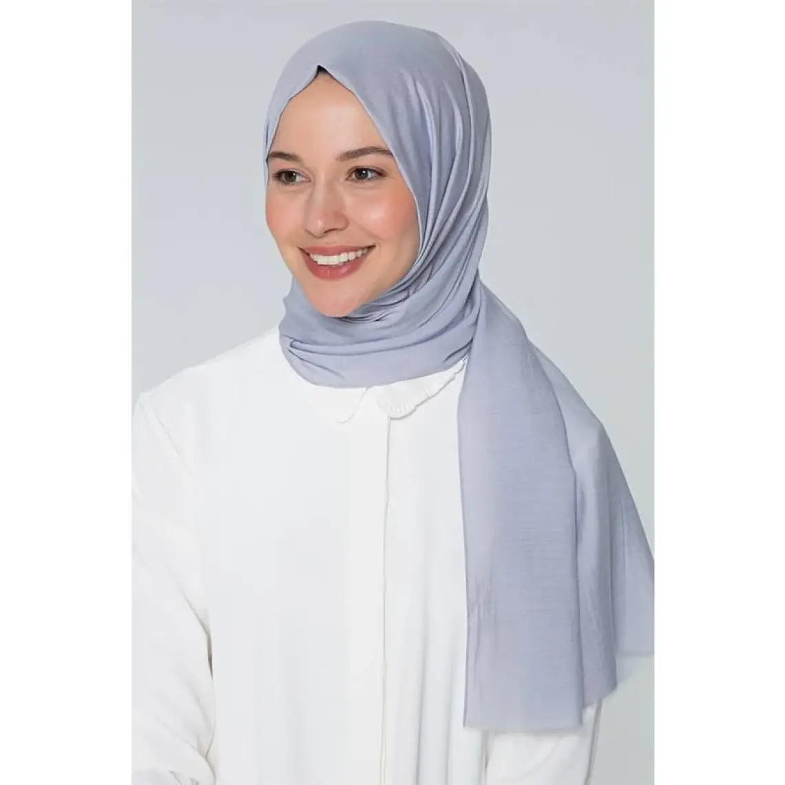 Hijabchi Penye Şal Jersey - Gümüş Grisi