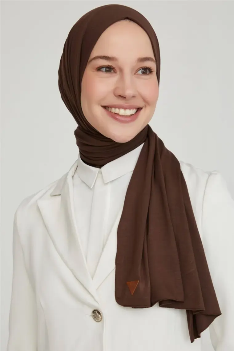 Armine Trend Medine Ipeği Şal 70X200 - Kahverengi