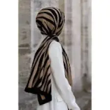 Vissona Lüks Medine Ipeği Şal Siyah / Vizon