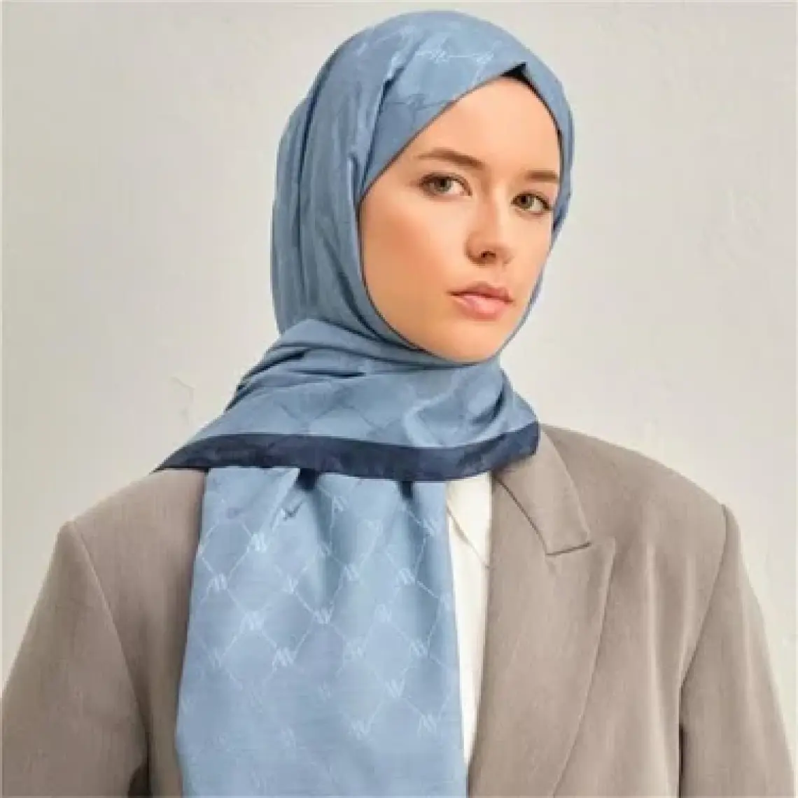Armine Trend Monogram Şal 2-150 - Mavi