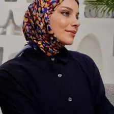 Afvente Yaprak Desen SArı Soft Pamuk Eşarp