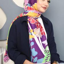 Afvente Çiçek Desen Pembe Soft Pamuk Şal