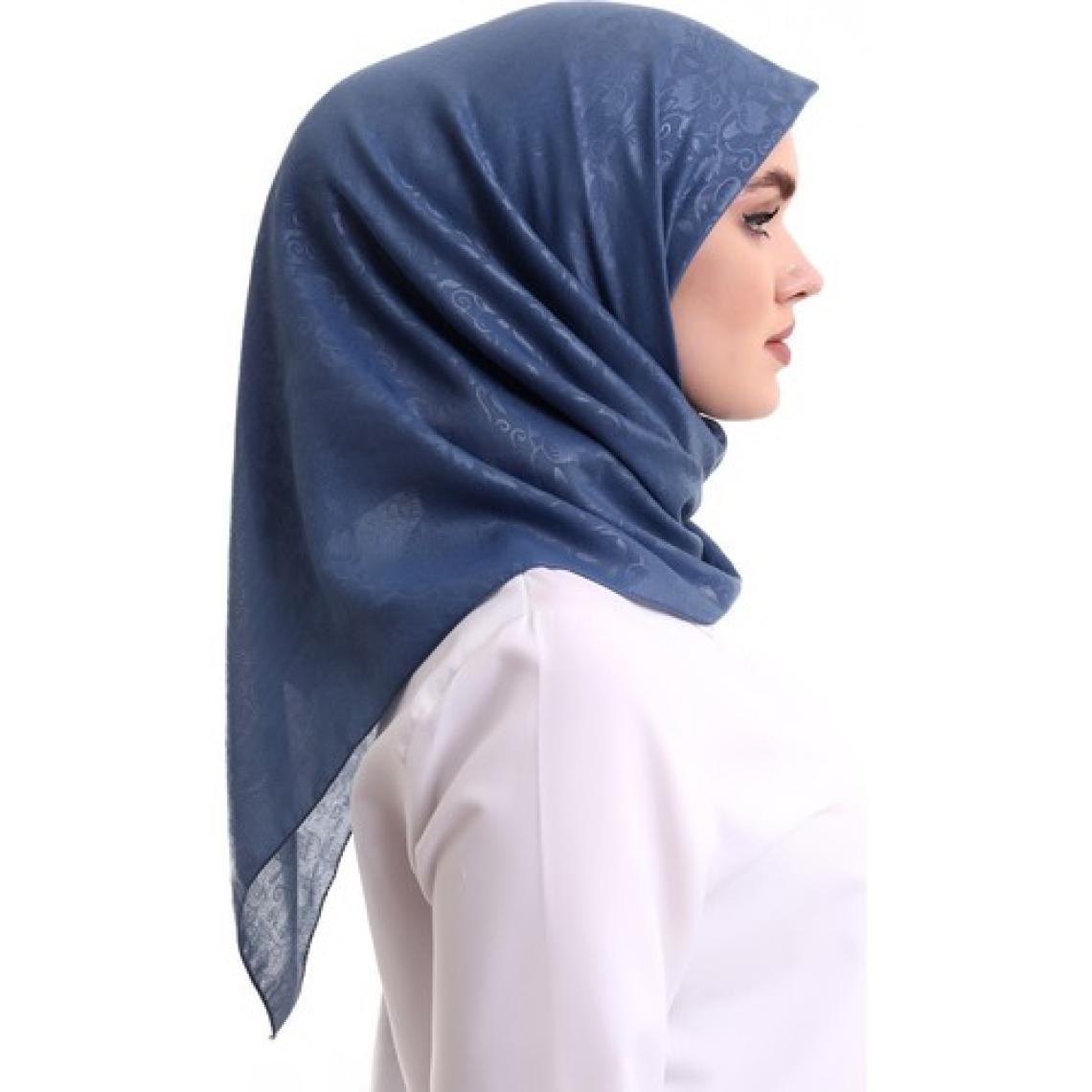 İhvan Online Kofra Desenli Baş Örtü - Mavi