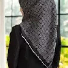 Vissona Twill Ipek Eşarp Siyah/krem