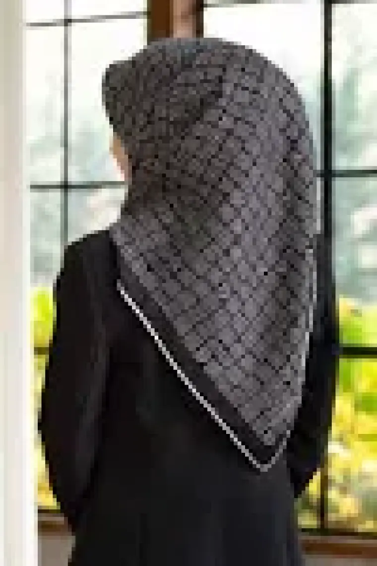 Vissona Twill Ipek Eşarp Siyah/krem