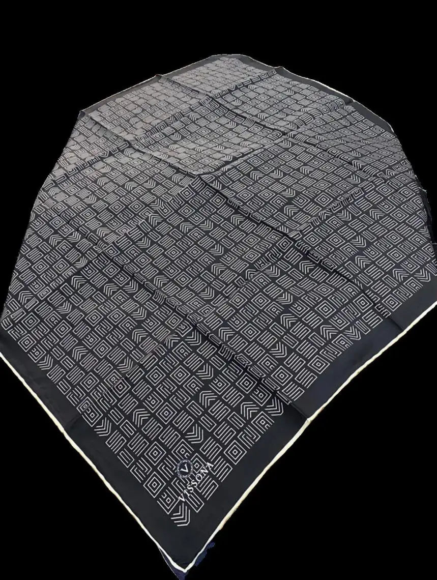 Vissona Twill Ipek Eşarp Siyah/krem