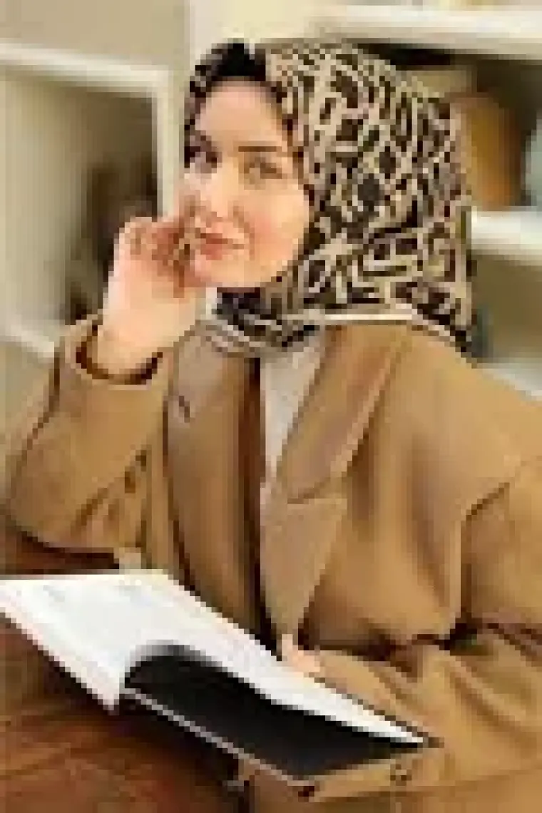 Silk Home Twill İpek Eşarp Vizon Siyah