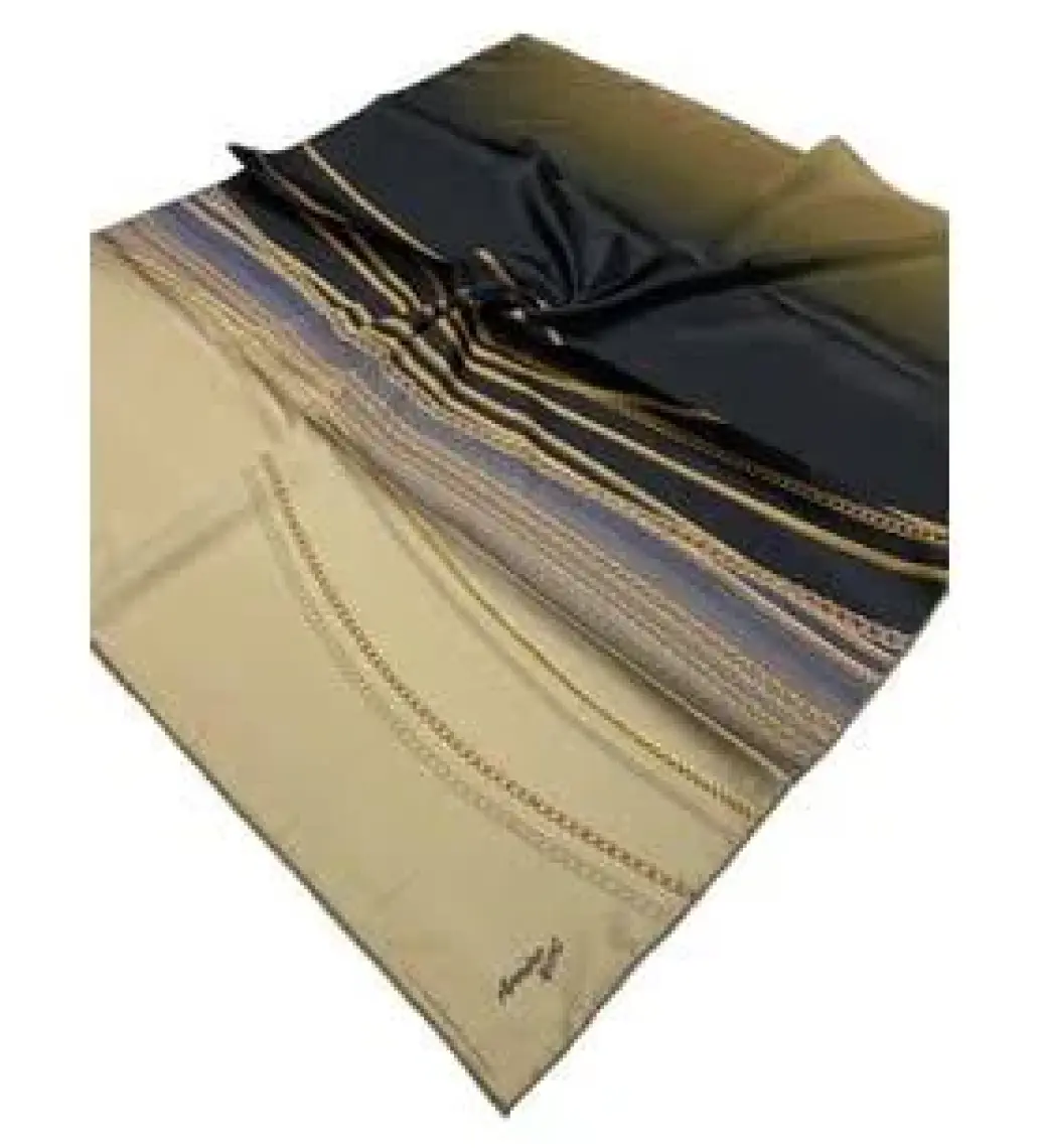 Armine Sport Twill (Tivil) Nostalji Zincir Desen Eşarp Vizon Gold Siyah