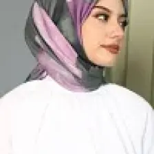 Afvente Üçgen Desen Mor Pamuk Eşarp