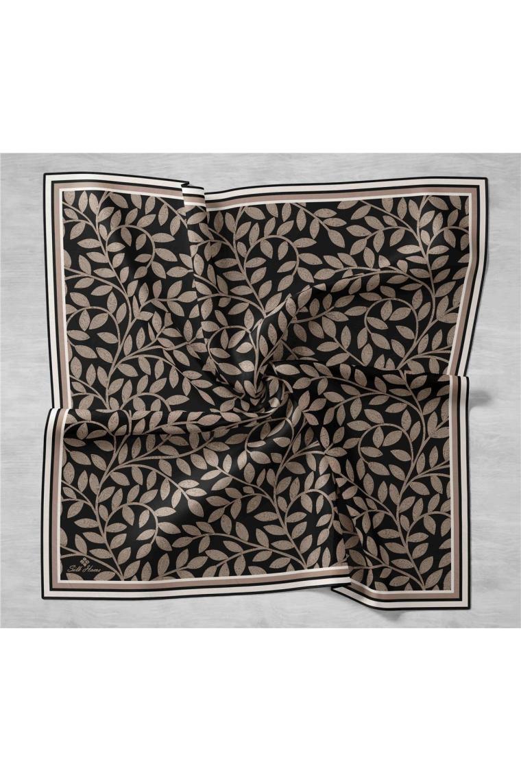 Silk Home Silk Home Ipek Eşarp Twill Siyah Vizon