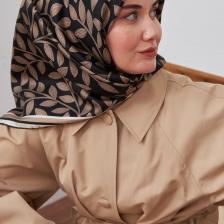 Silk Home Silk Home Ipek Eşarp Twill Siyah Vizon