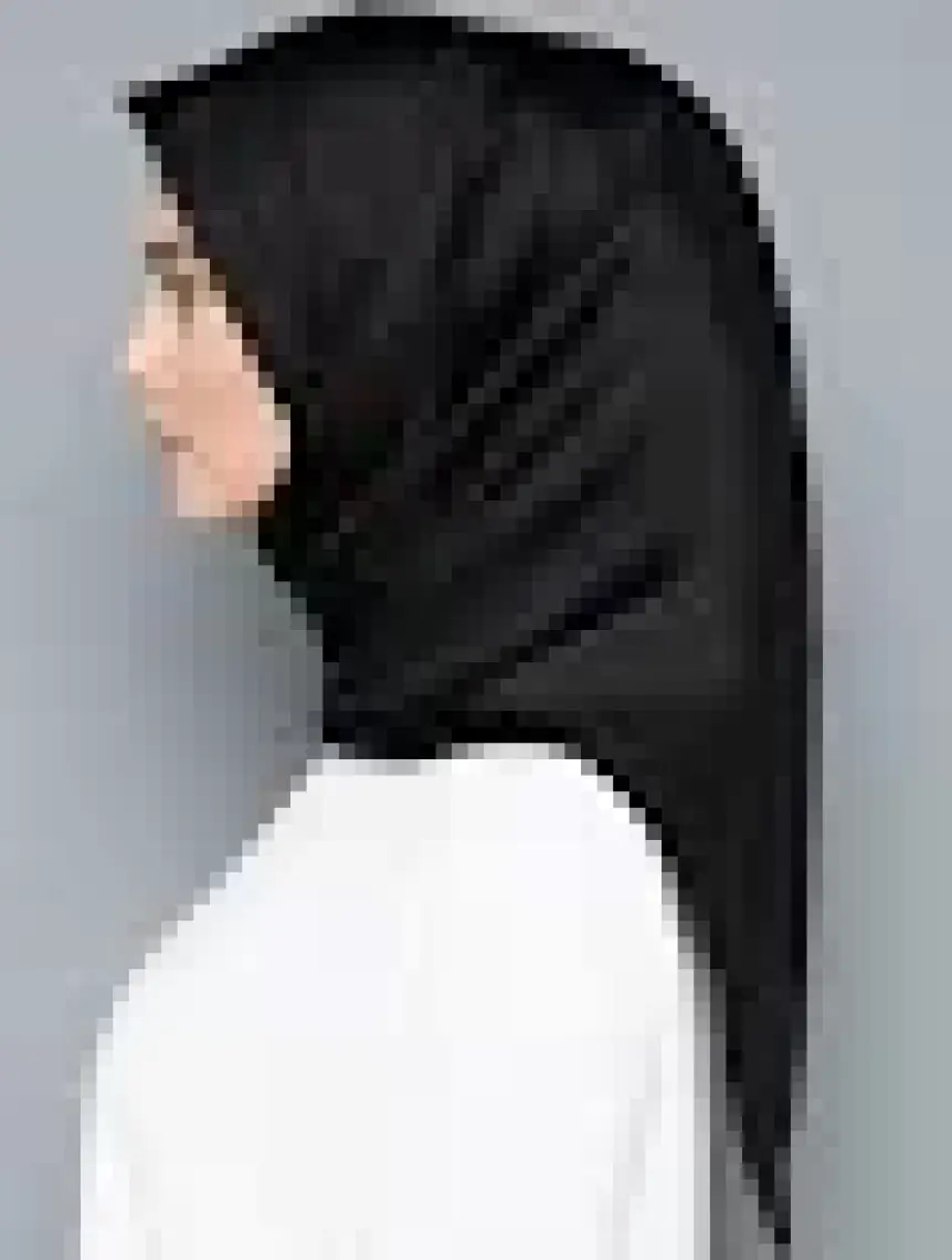 Siyah Aker Taşlanmış Düz Ipek Eşarp 7747758 - 311