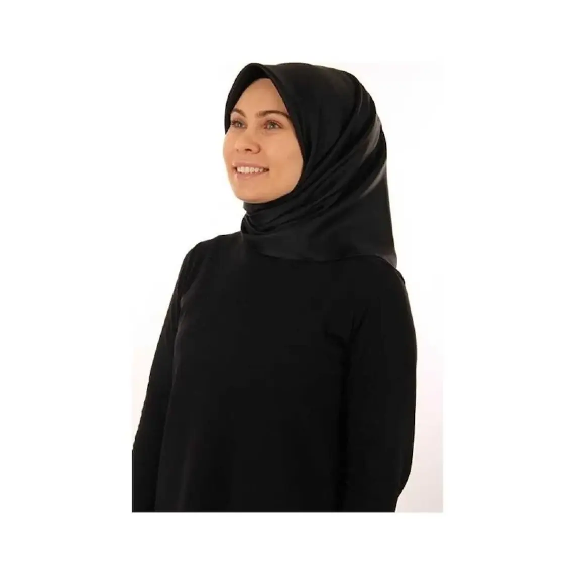 Siyah Aker Taşlanmış Düz Ipek Eşarp 7747758 - 311
