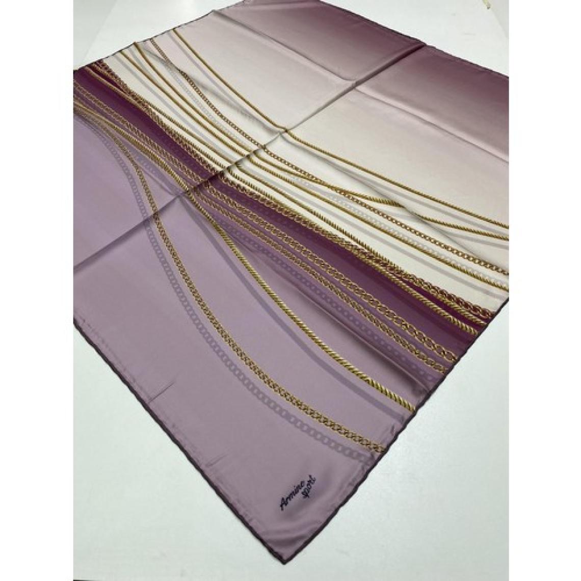 Armine Sport Twill (Tivil) Nostalji Zincir Desen Eşarp Pembe Krem Gold