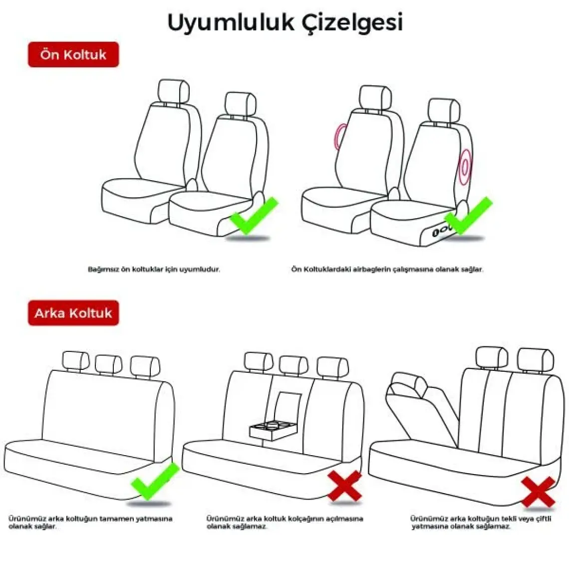 Oto Pandami Dacia Logan 1. Gen. 2004 - 2013 Uyumlu Gri Koltuk Kılıfı KKG095