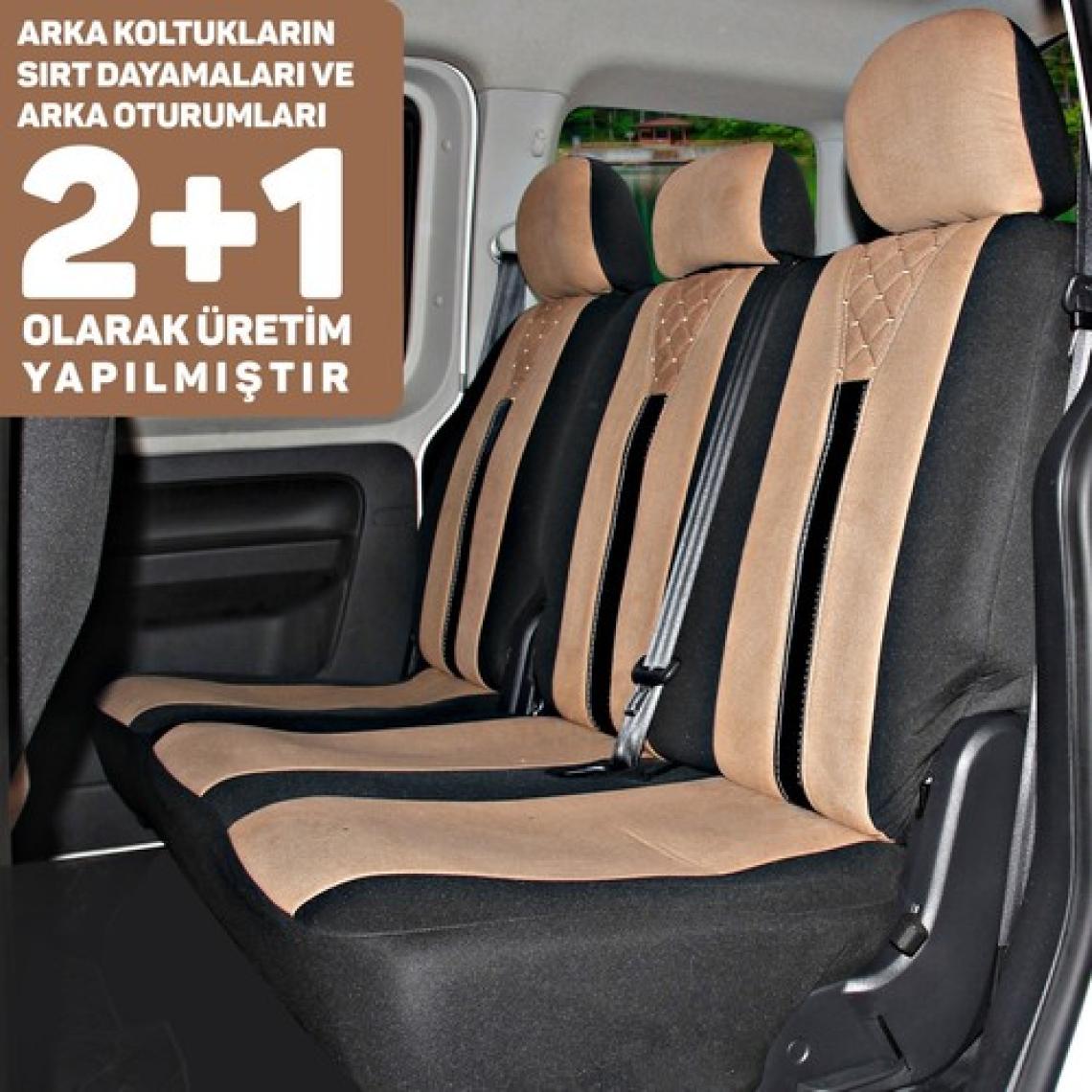 Oto Pandami Ford Tourneo Courier 2014+ Uyumlu Taba Ticari Tay Tüyü Koltuk Kılıfı