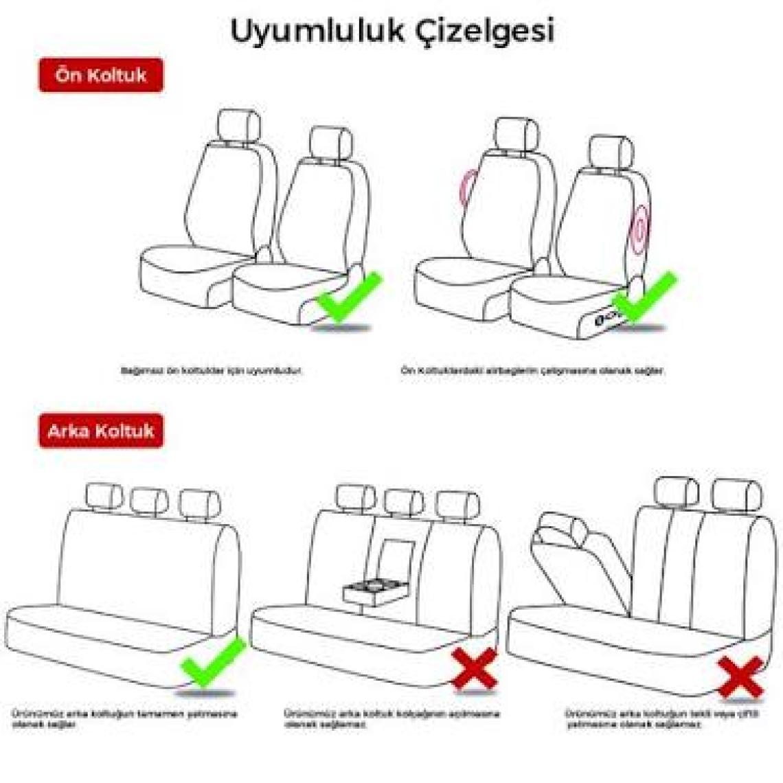 Oto Pandami Renault Symbol 2010 Uyumlu Gri Koltuk Kılıfı KKG557