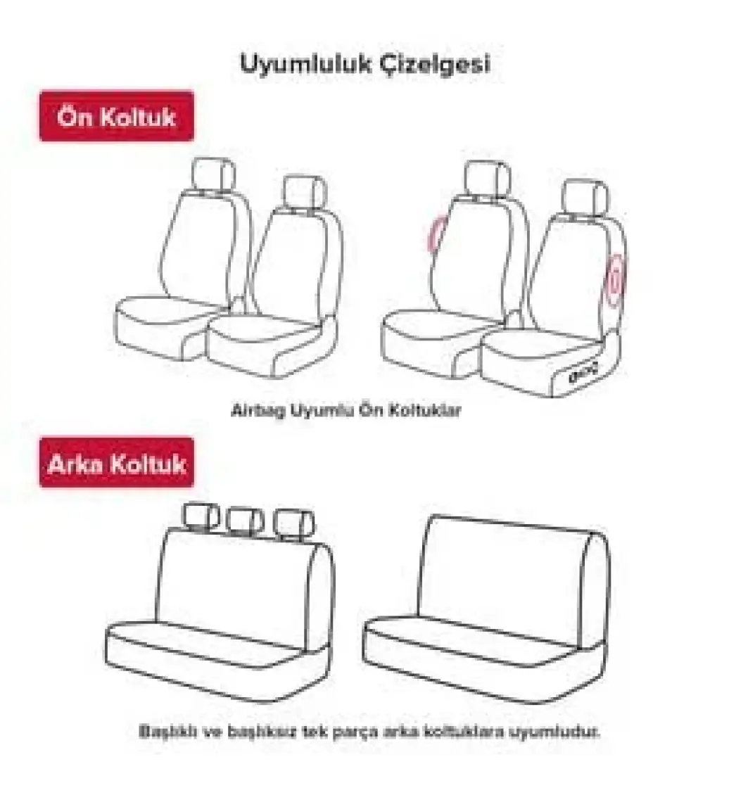 Oto Pandami Ford Focus 3 2010 - 2018 Uyumlu Gri Koltuk Kılıfı KKG135