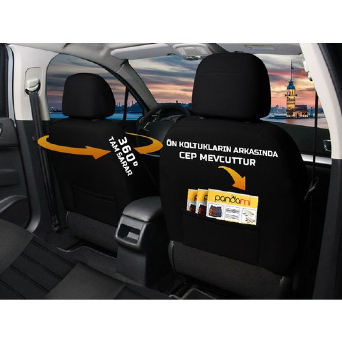 Oto Pandami Hyundai Accent Era 2006 - 2012  Uyumlu Siyah Tay Tüyü Koltuk Kılıfı TSH319