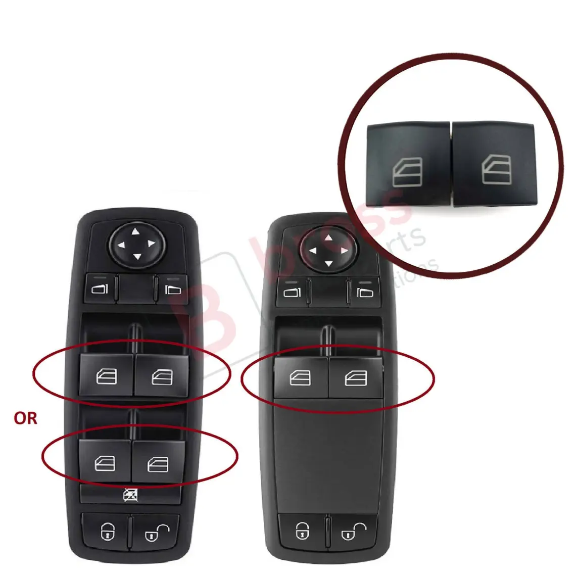 Bross Otomotiv BDP110 Mercedes A Class W169 B Class W245 A1698206410 İçin Sürücü Switch Sağ Sol Cam Açma Düğme Kapağı